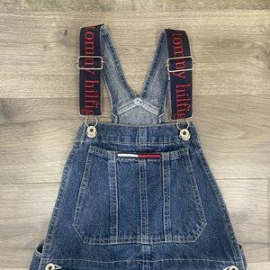 Vintage Tommy Hilfiger Bibs Blue Overalls Jeans Denim Size Small 90s Logo Mens